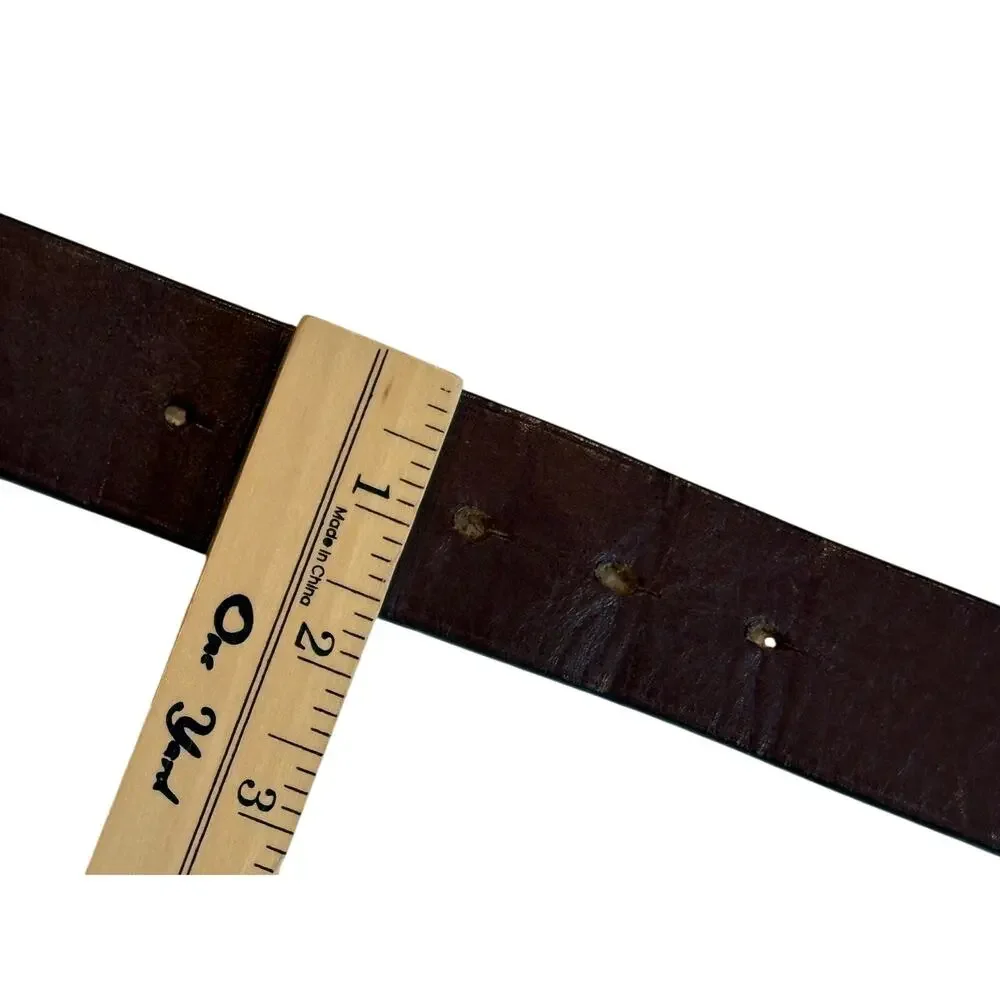 Polo Ralph Lauren Leather Belt Big Buckle Mens 36 Brown *READ*